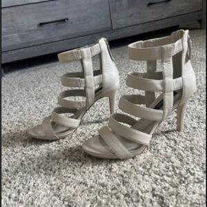 White House Black Market Neutral Strappy High Heel Sandals